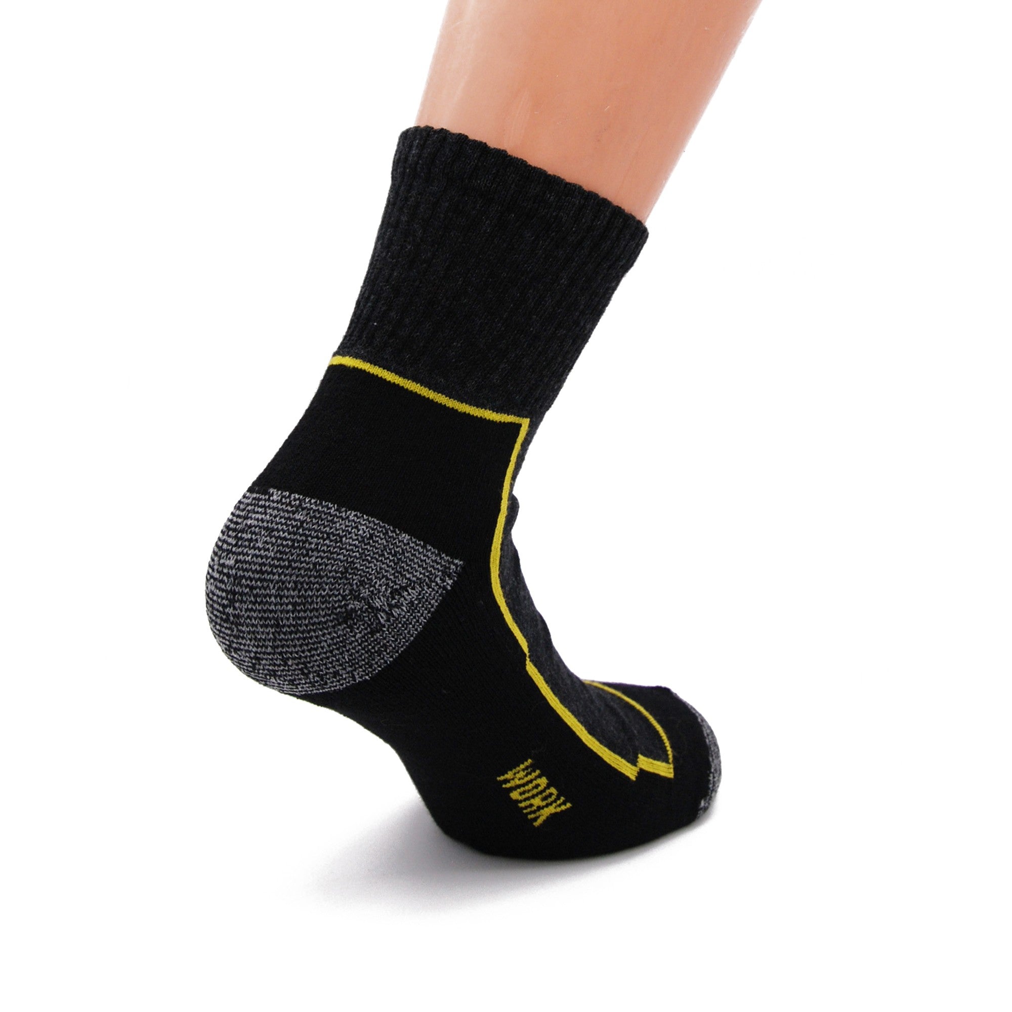 6 o 12 Paia di Calzini uomo da lavoro corti alla caviglia, in cotone, con rinforzi su punta e tallone