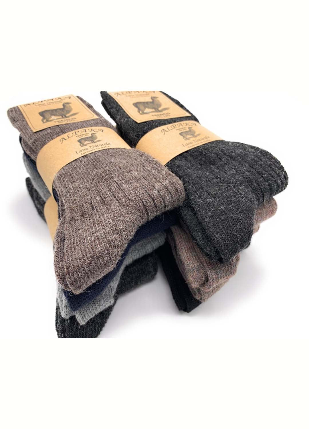 4 o 8 Paia di Calzini caldi in alpaca corti al polpaccio per uomo e donna