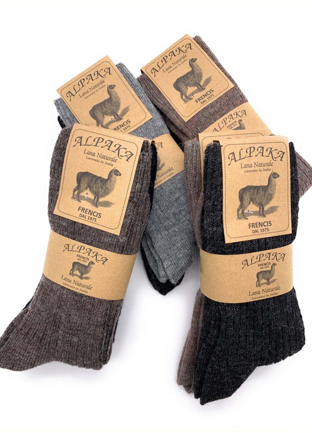 4 o 8 Paia di Calzini caldi in alpaca corti al polpaccio per uomo e donna