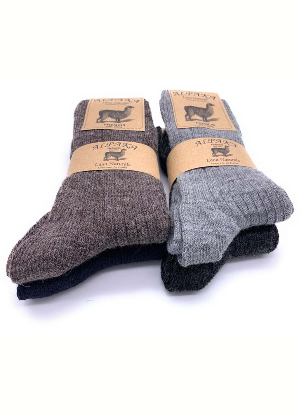 4 o 8 Paia di Calzini caldi in alpaca corti al polpaccio per uomo e donna