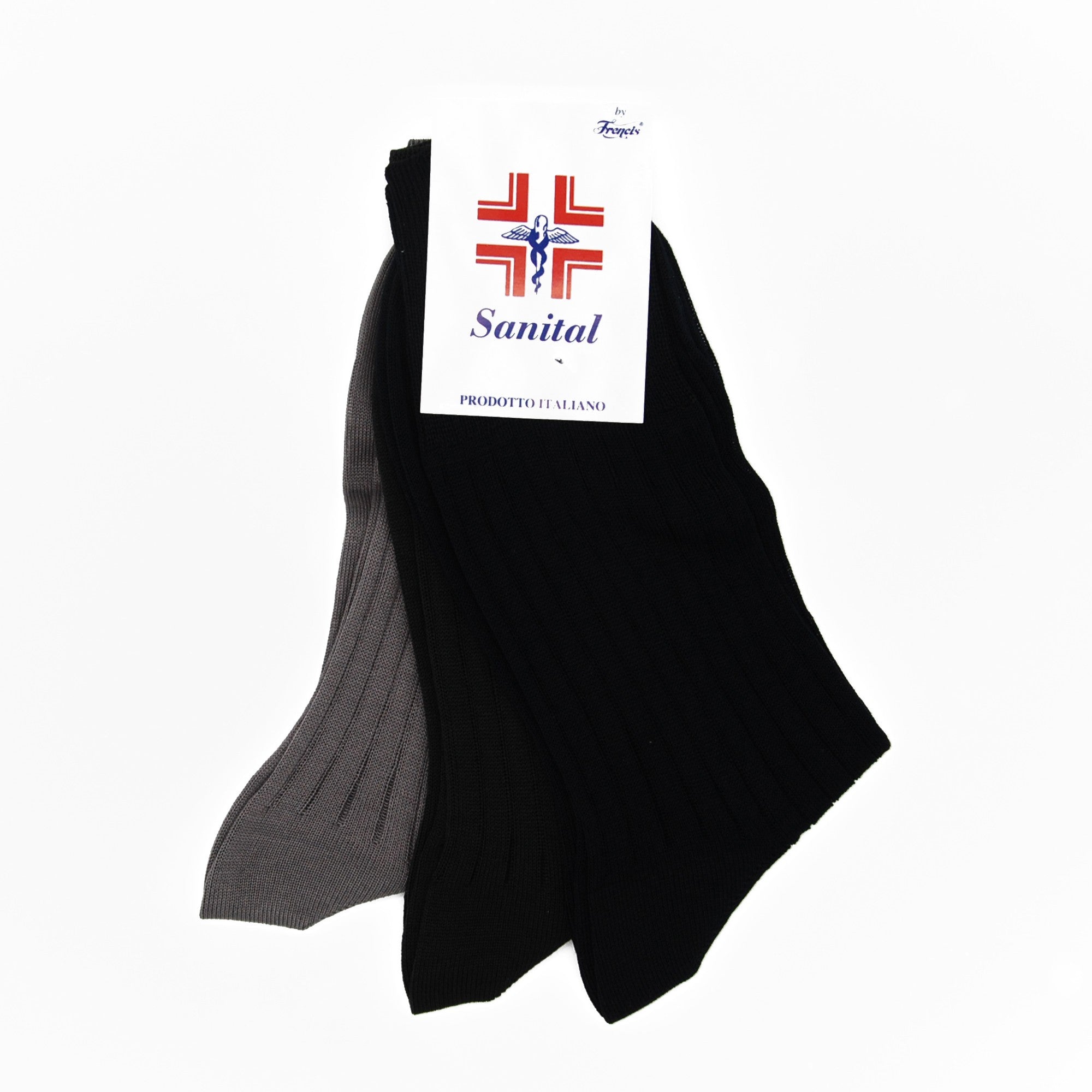 6 Paia di Calzini sanitari uomo con elastico extra-morbido, in 100% filo di scozia, per diabetici