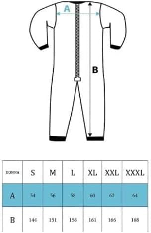 Pigiama sanitario donna intero, in cotone leggero a maniche lunghe, con zip posteriore, adatto per anziani e lungodegenti