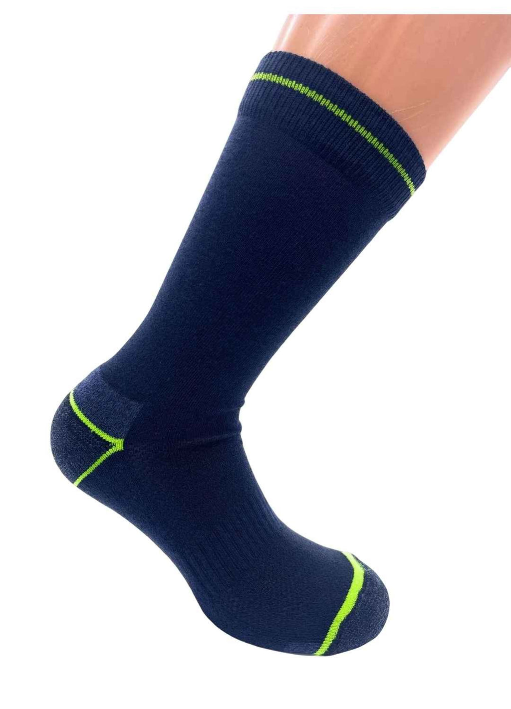 6 Paia di Calze da Lavoro Uomo, Rinforzate su Punta e Tallone, in Cotone Traspirante, Altezza a Metà Polpaccio