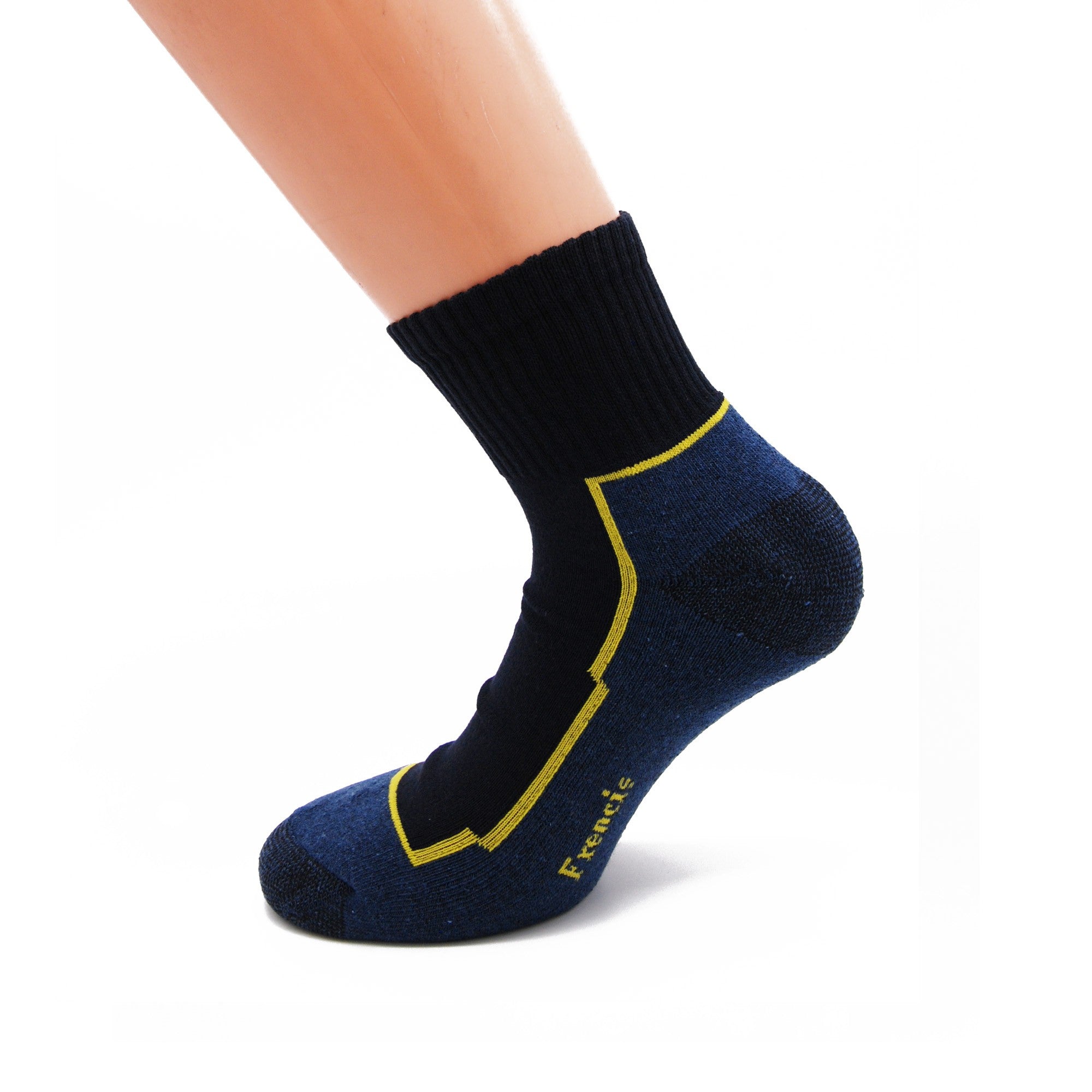 6 o 12 Paia di Calzini uomo da lavoro corti alla caviglia, in cotone, con rinforzi su punta e tallone