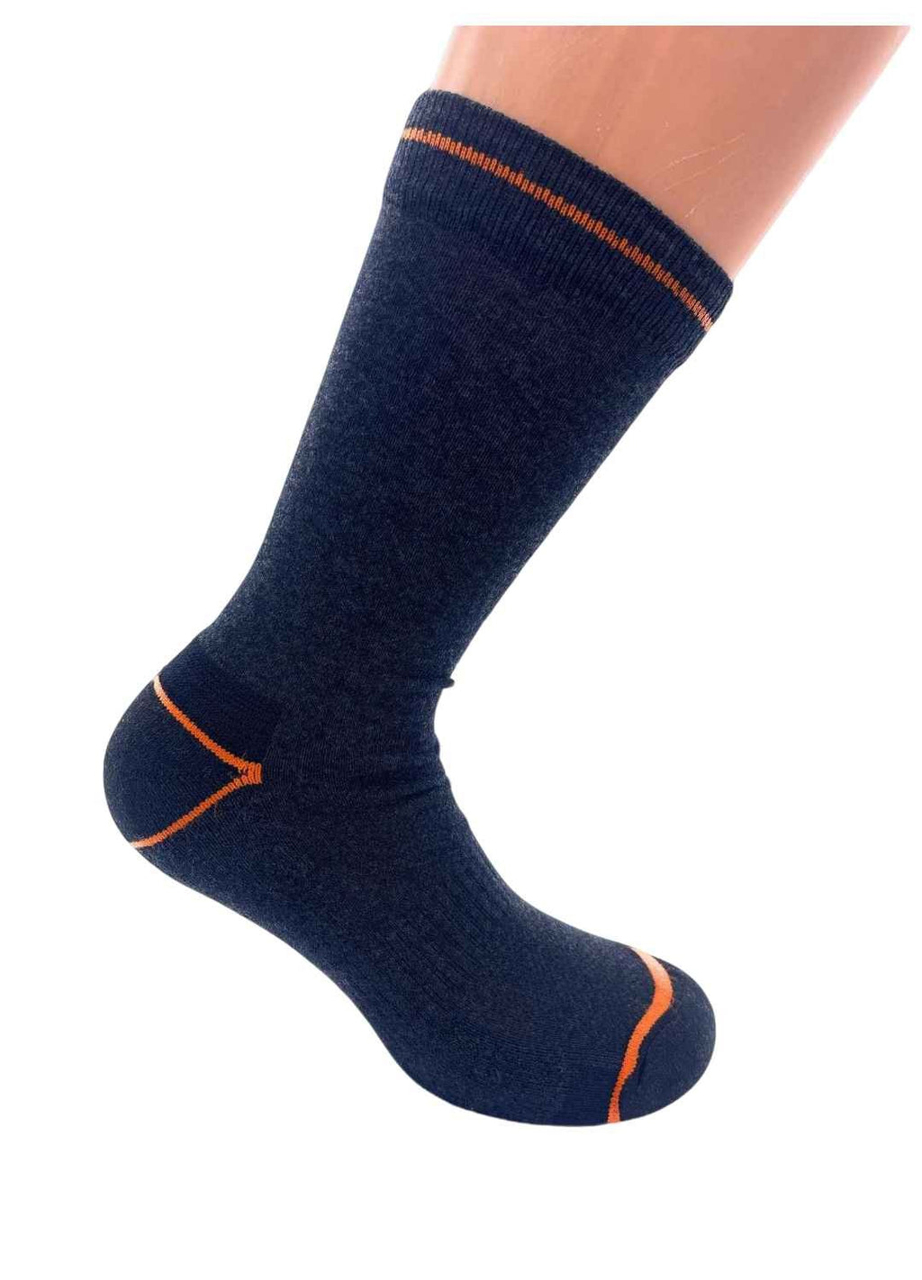 6 Paia di Calze da Lavoro Uomo, Rinforzate su Punta e Tallone, in Cotone Traspirante, Altezza a Metà Polpaccio