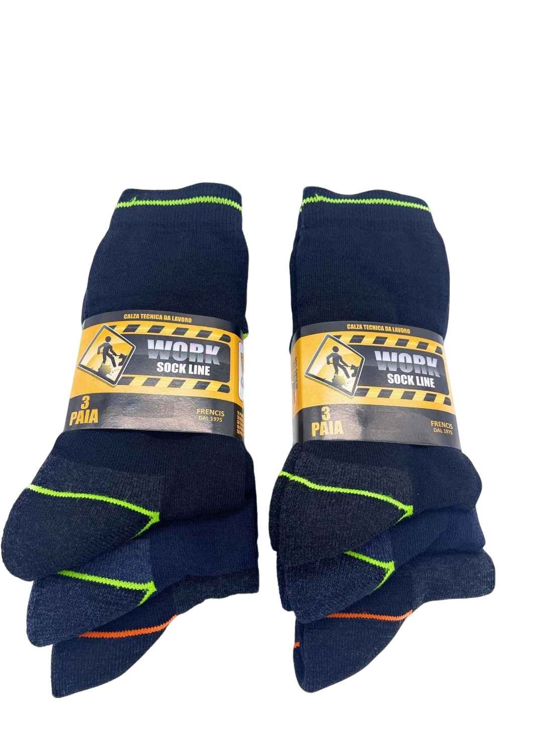 Calze da Lavoro Uomo, Rinforzate su Punta e Tallone, in Cotone Traspirante, Altezza a Metà Polpaccio