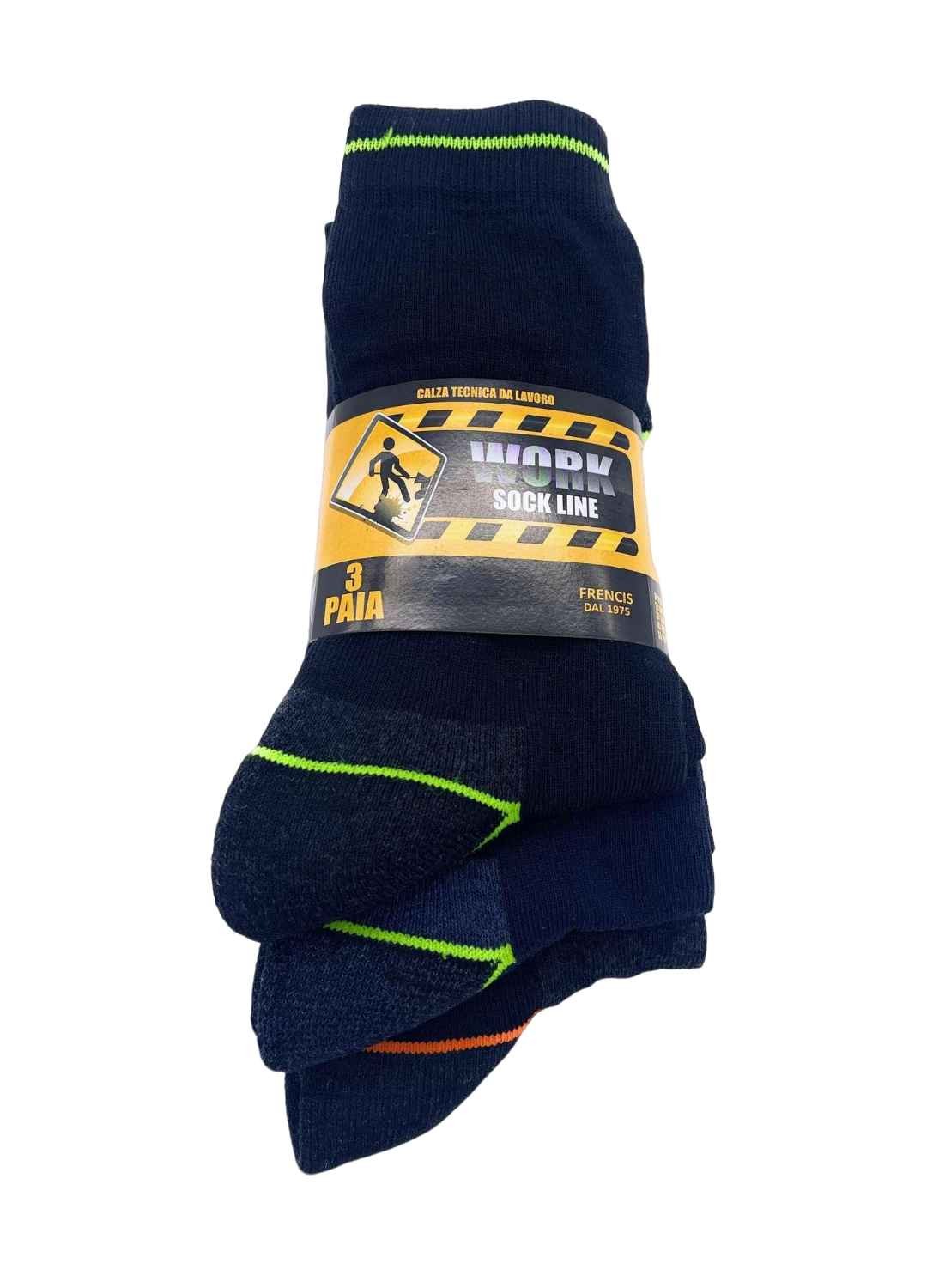 6 Paia di Calze da Lavoro Uomo, Rinforzate su Punta e Tallone, in Cotone Traspirante, Altezza a Metà Polpaccio