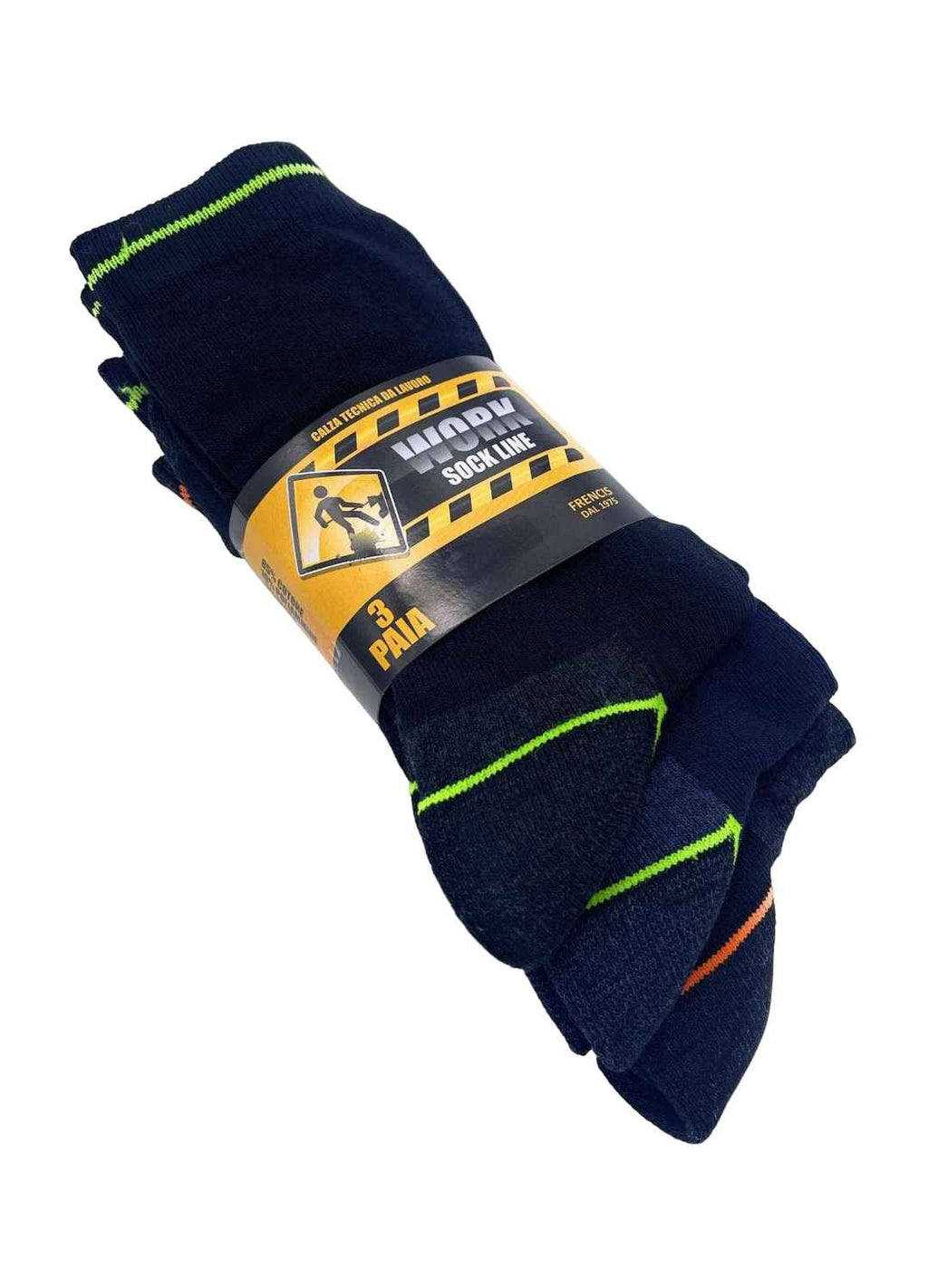 6 Paia di Calze da Lavoro Uomo, Rinforzate su Punta e Tallone, in Cotone Traspirante, Altezza a Metà Polpaccio