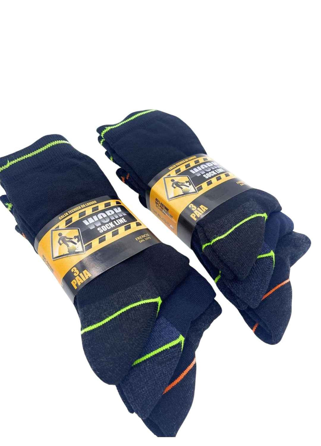 6 Paia di Calze da Lavoro Uomo, Rinforzate su Punta e Tallone, in Cotone Traspirante, Altezza a Metà Polpaccio