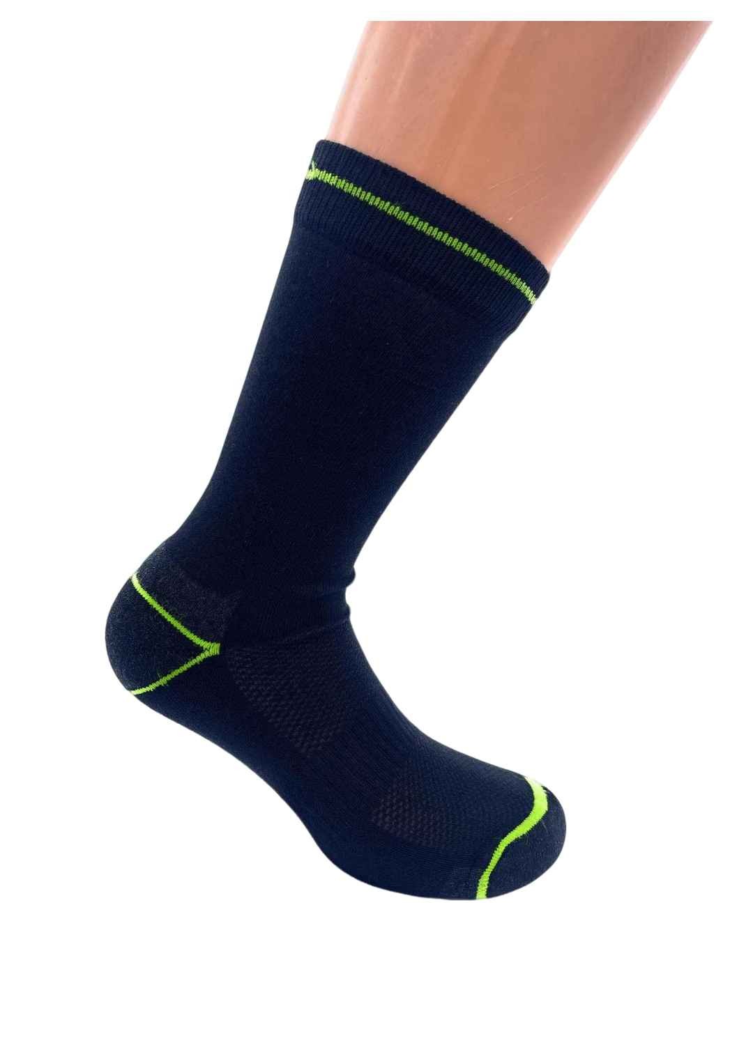 6 Paia di Calze da Lavoro Uomo, Rinforzate su Punta e Tallone, in Cotone Traspirante, Altezza a Metà Polpaccio