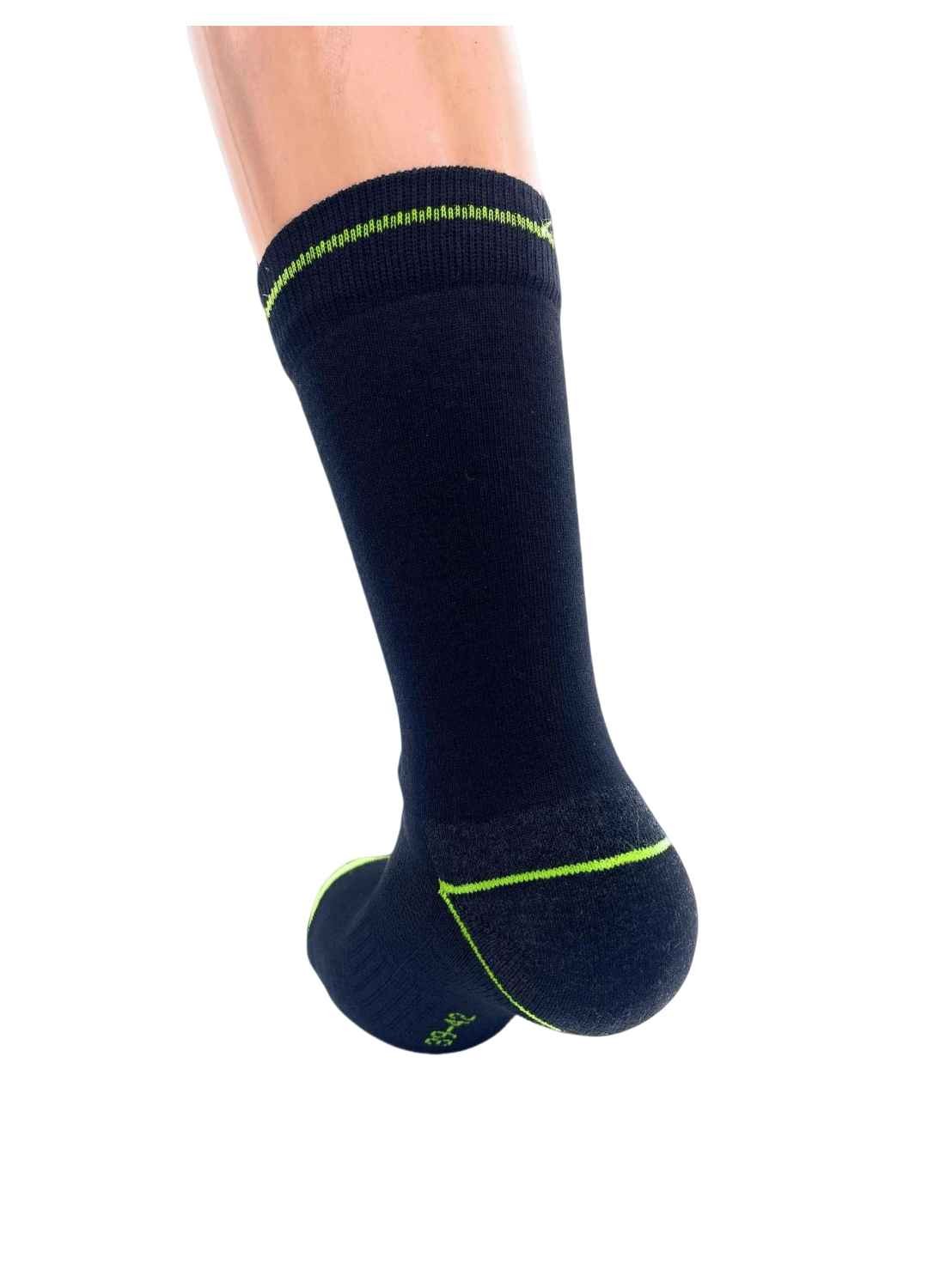 6 Paia di Calze da Lavoro Uomo, Rinforzate su Punta e Tallone, in Cotone Traspirante, Altezza a Metà Polpaccio