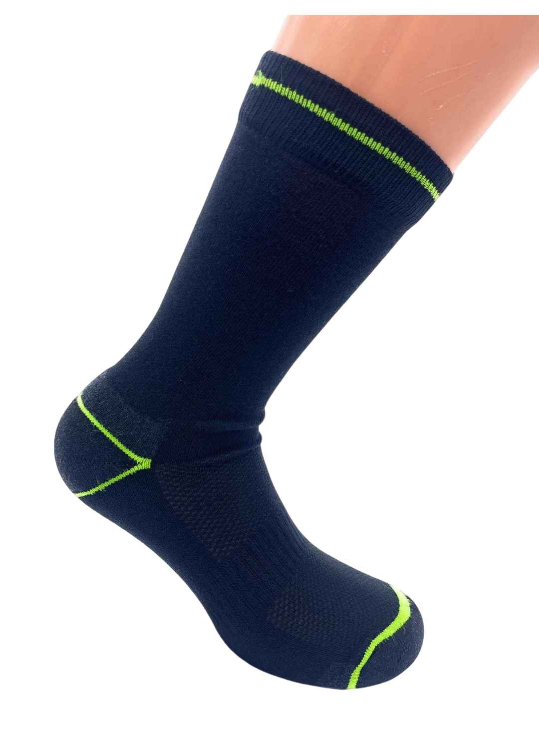 6 Paia di Calze da Lavoro Uomo, Rinforzate su Punta e Tallone, in Cotone Traspirante, Altezza a Metà Polpaccio