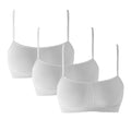 3 pz Brassiere Donna a Spalla Stretta in Microfibra, colore bianco