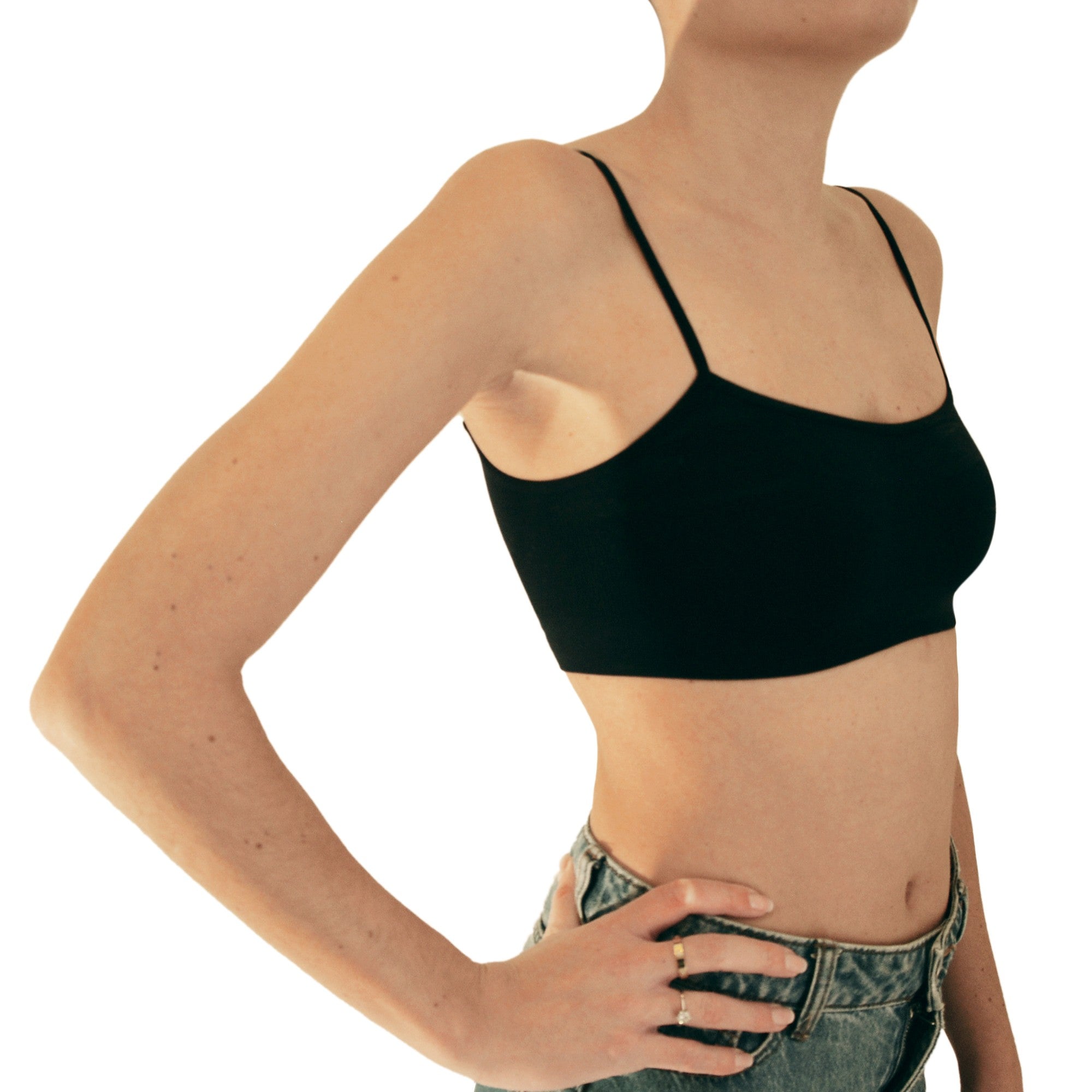 3 pz Brassiere Donna a Spalla Stretta in Microfibra, colore nero