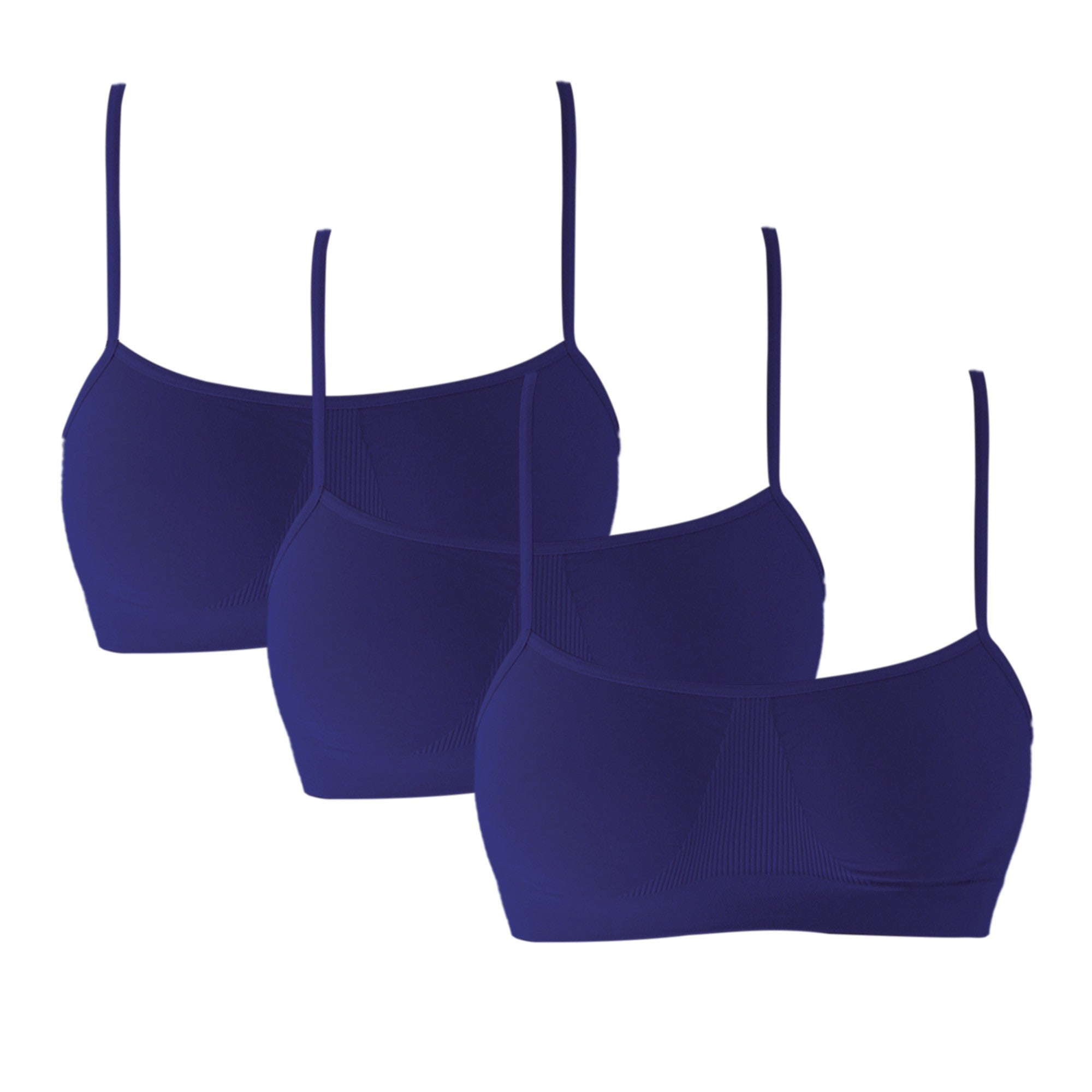3 pz Brassiere Donna a Spalla Stretta in Microfibra, colore blu