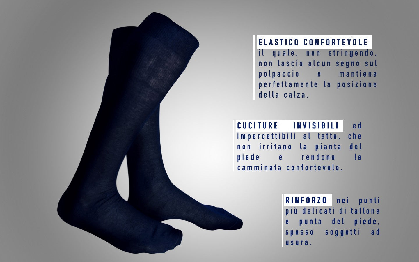 6 Paia di Calzini in filo di scozia lungo al ginocchio, 100% Cotone