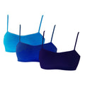 3 pz Brassiere Donna a Spalla Stretta in Microfibra, Colore Blu, Turchese, Bluette