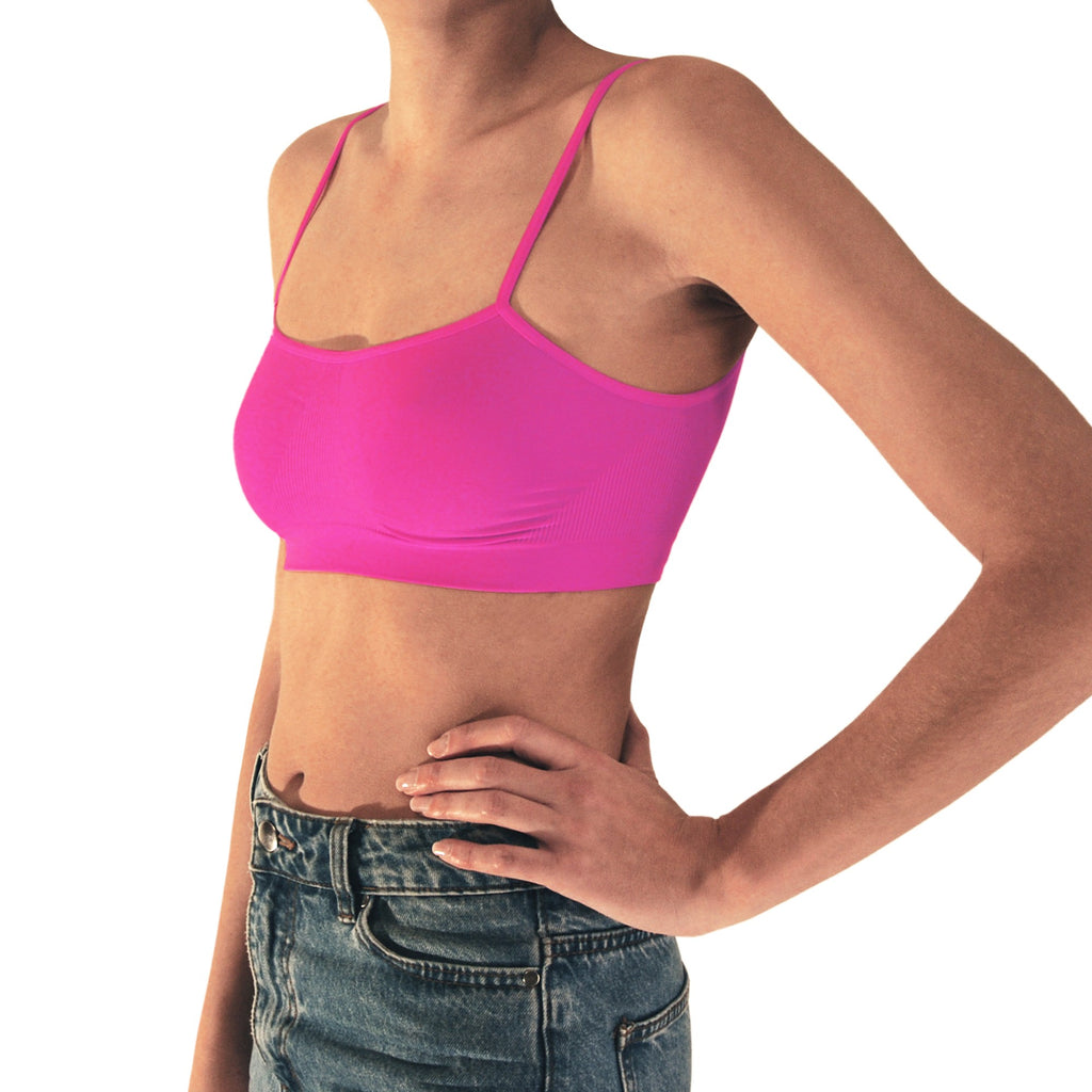 3 pz Brassiere Donna a Spalla Stretta in Microfibra, Colori Fluo