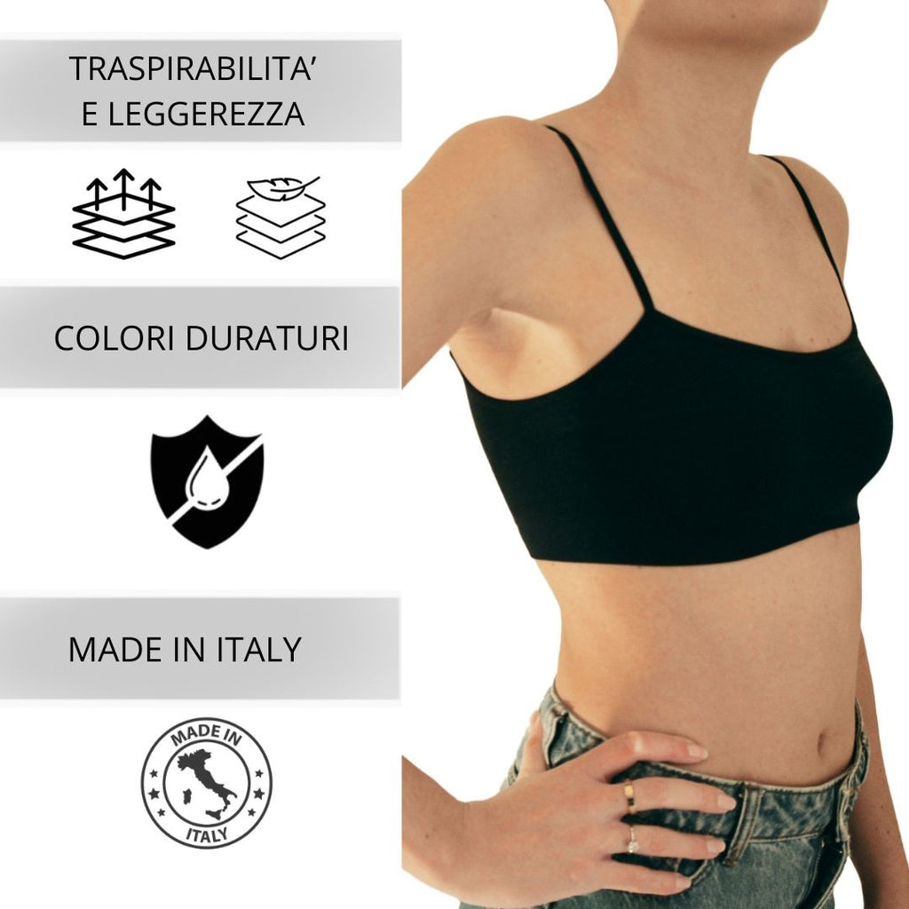 Brassiere Donna a Spalla Stretta in Microfibra, tantissimi colori disponibili