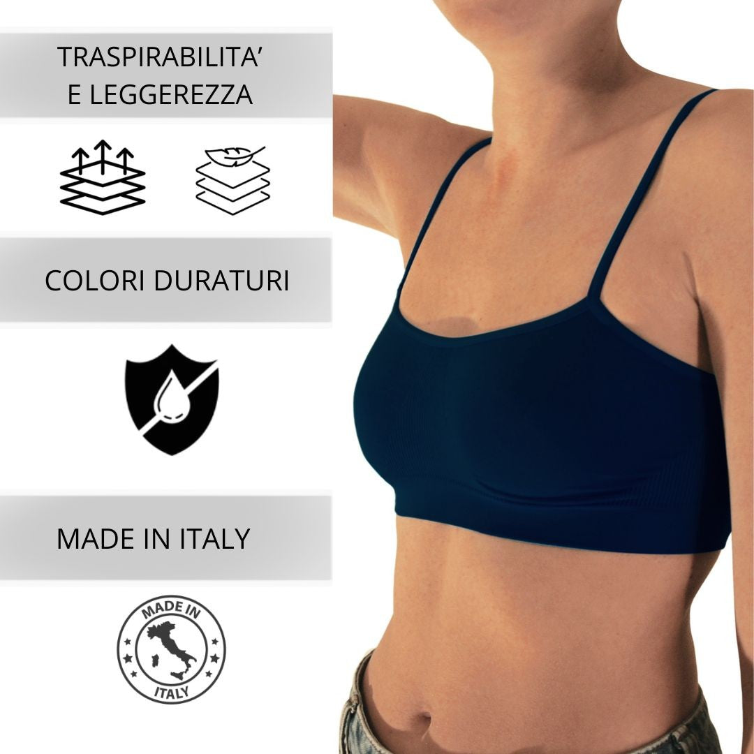 Brassiere Donna a Spalla Stretta in Microfibra, tantissimi colori disponibili