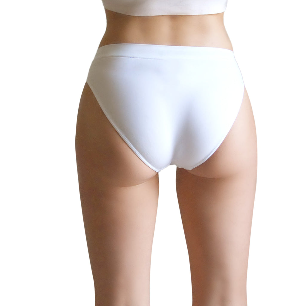 3 pz Slip Vita Alta da Donna in Microfibra, colore bianco