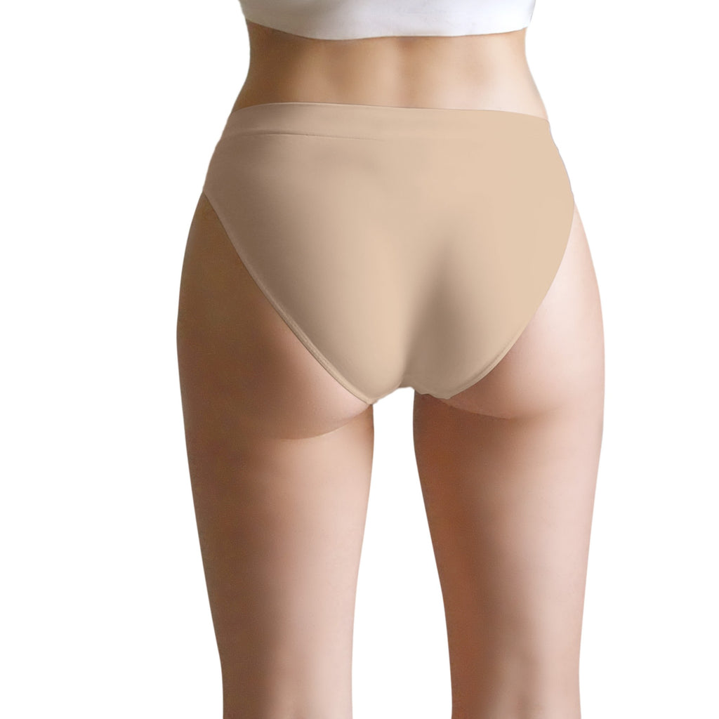 3 pz Slip Vita Media da Donna in Microfibra, colore bianco, nero e nudo