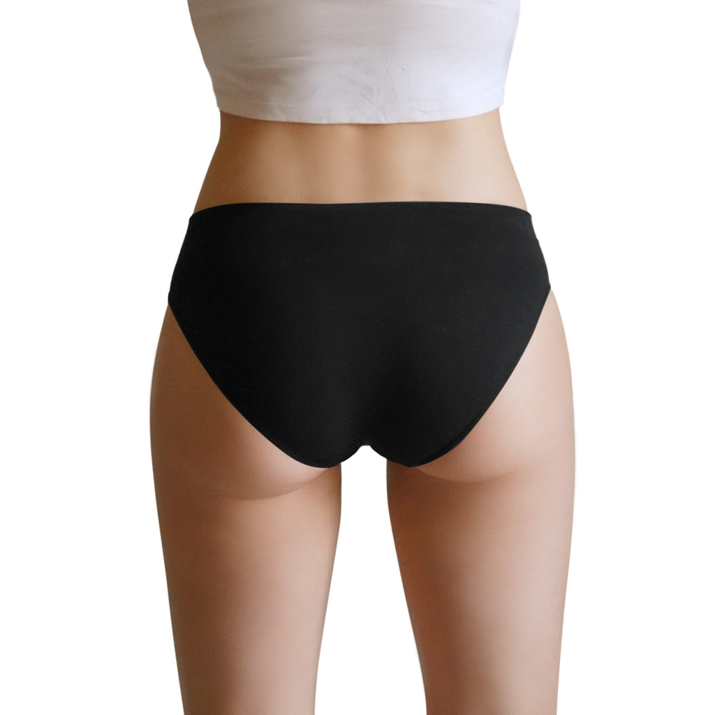 3 pz Slip Vita Alta da Donna in Microfibra, colore Nero, Bordeaux e Rosso