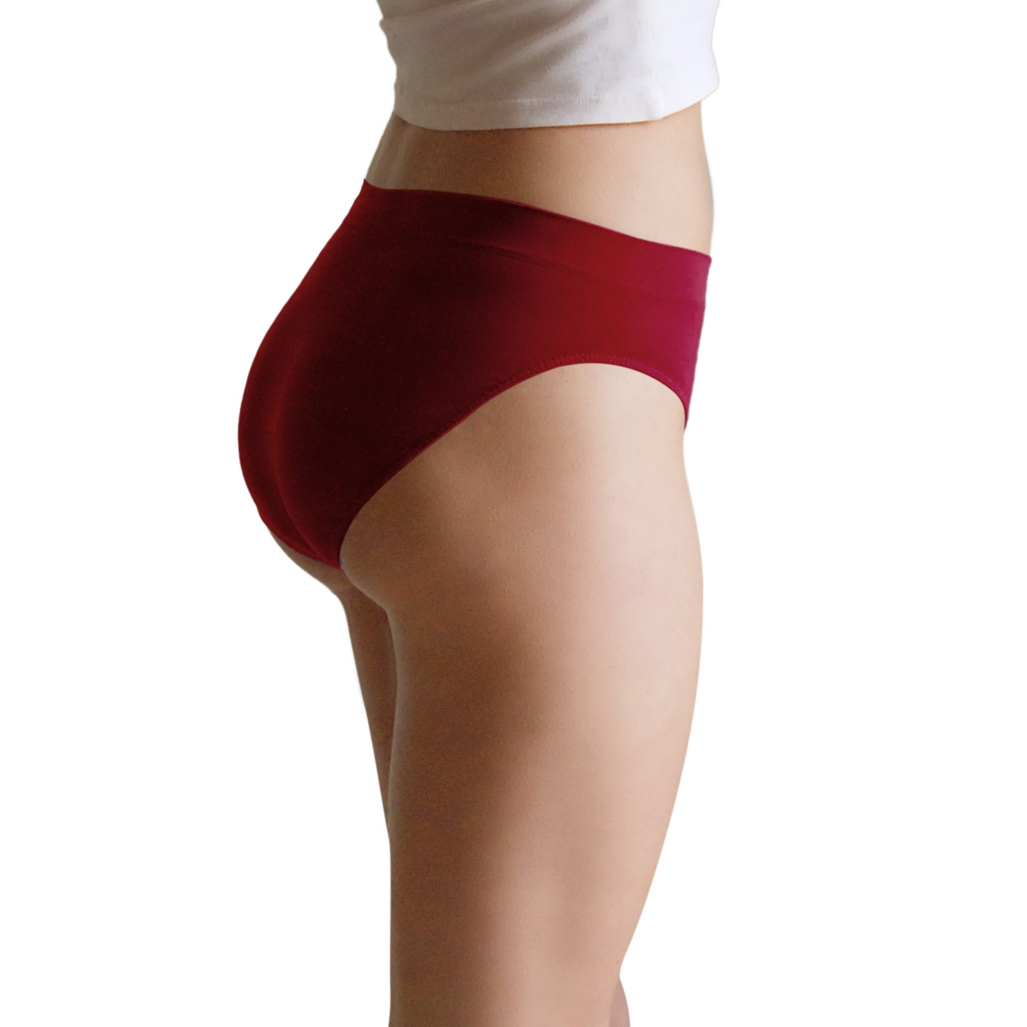 3 pz Slip Vita Alta da Donna in Microfibra, colore Nero, Bordeaux e Viola