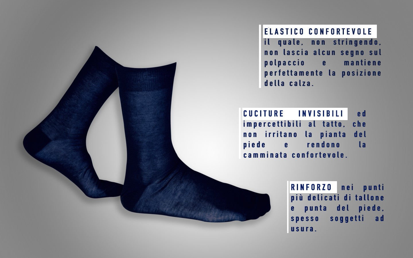 6 Paia di Calzini in filo di scozia corto al polpaccio, 100% cotone