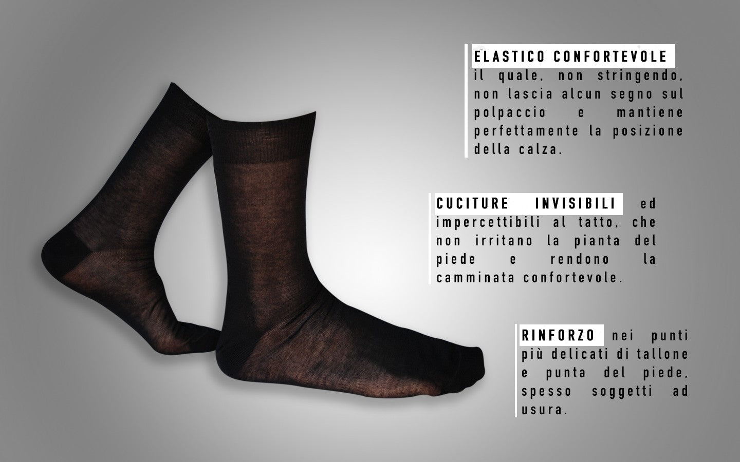 6 Paia di Calzini in filo di scozia corto al polpaccio, 100% cotone