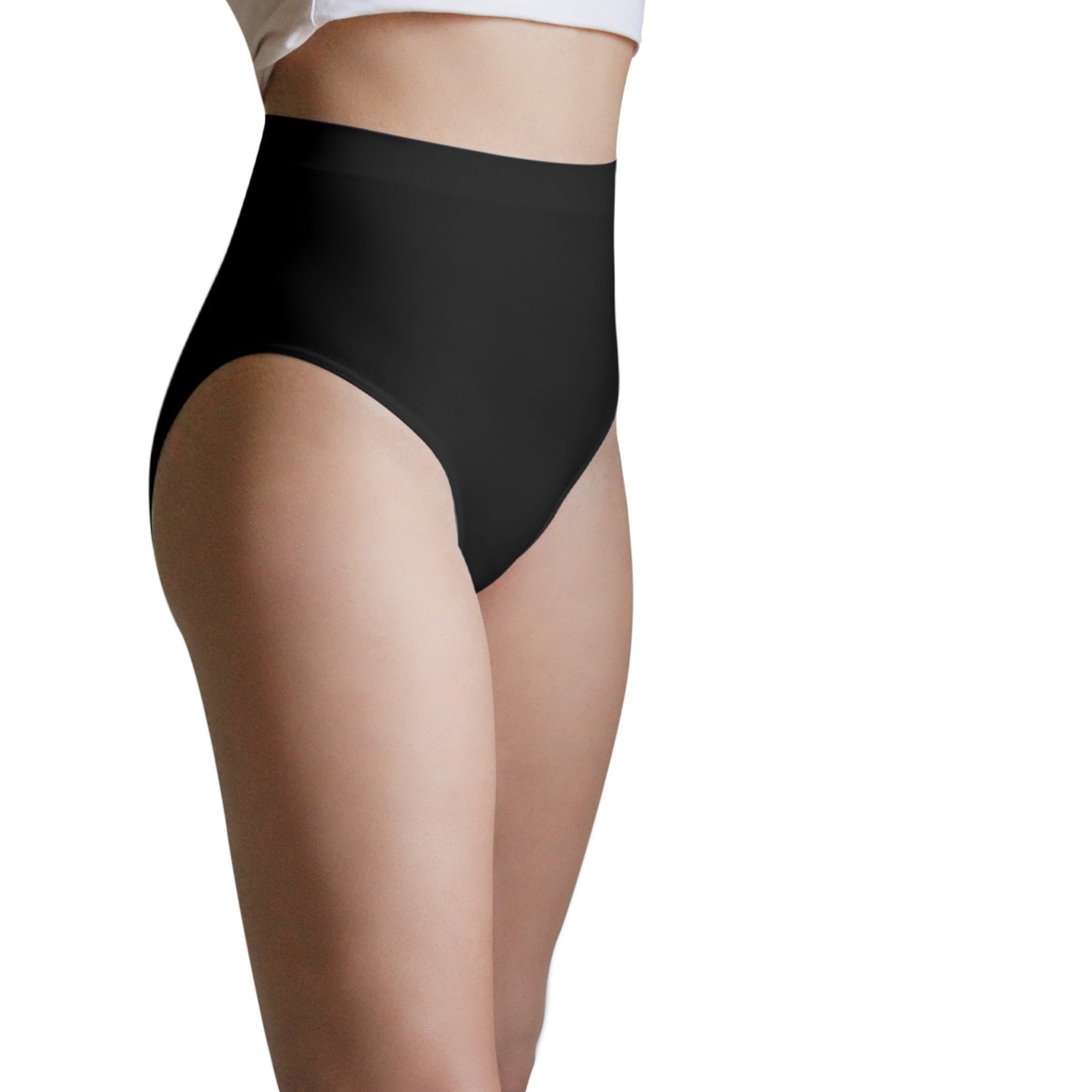 3 pz Slip Vita Alta da Donna in Microfibra, colore Nero