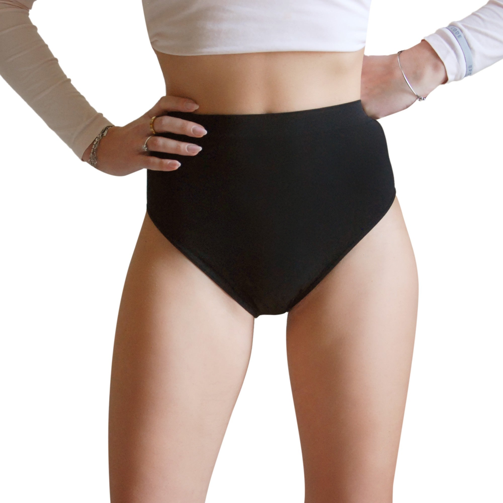 3 pz Slip Vita Alta da Donna in Microfibra, colore Nero