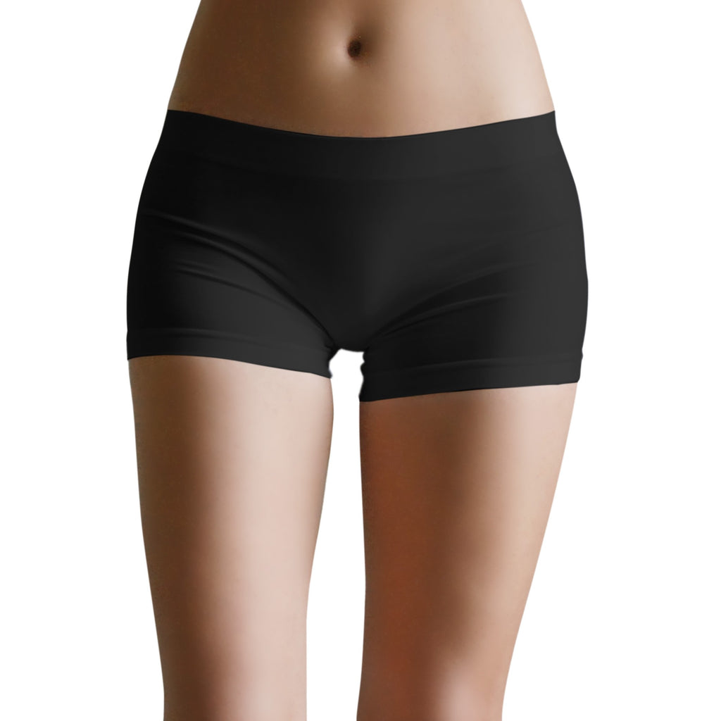 3 pz Shorty, Boxer da Donna in Microfibra, colore bianco, nero e nudo