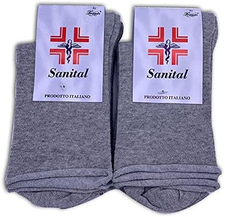 6 Paia di Calzini donna sanitari con elastico morbido e punta rimagliata senza cuciture