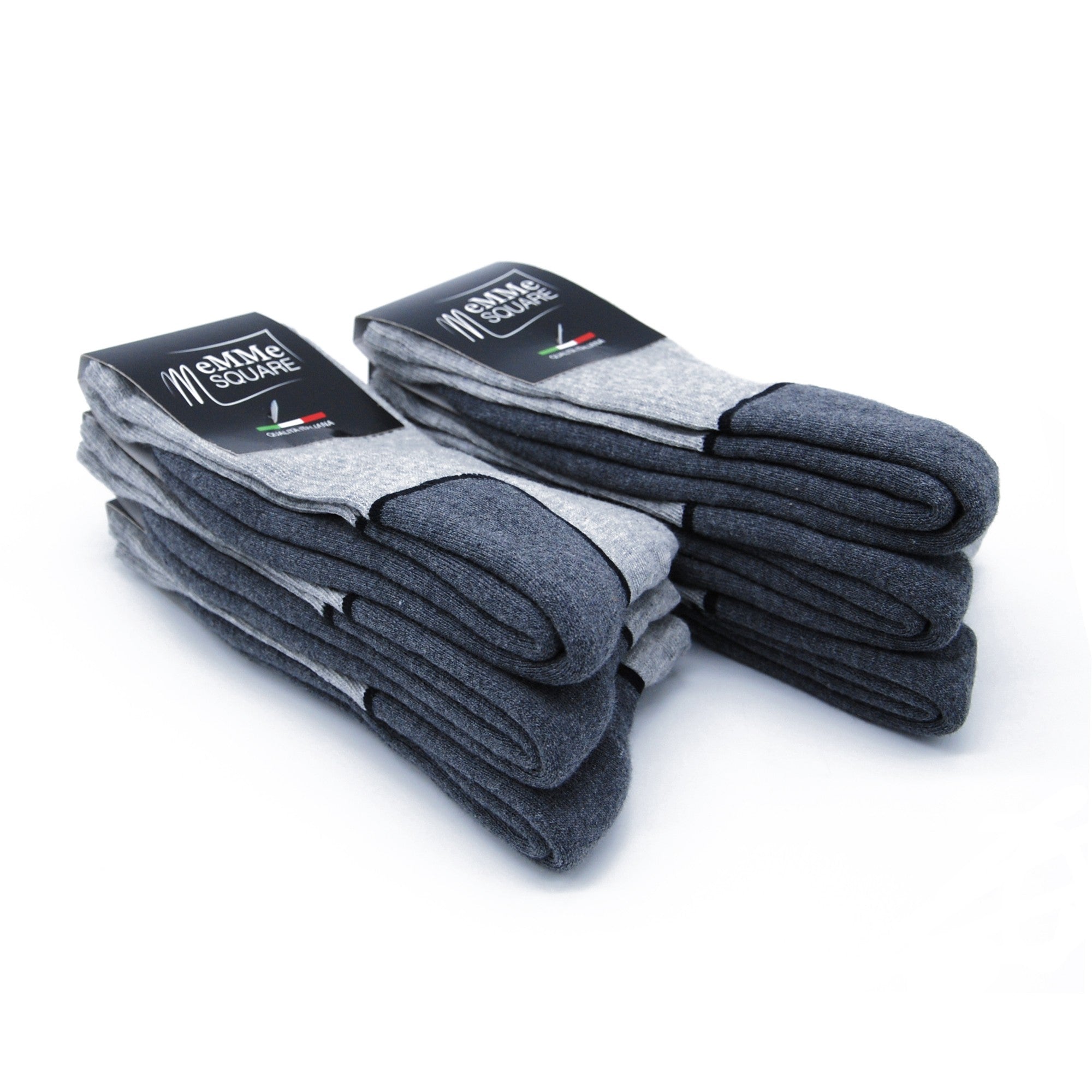 6 Paia di Calzini tecnici in cotone, modello al polpaccio, con rinforzo di spugna su tutta la pianta del piede