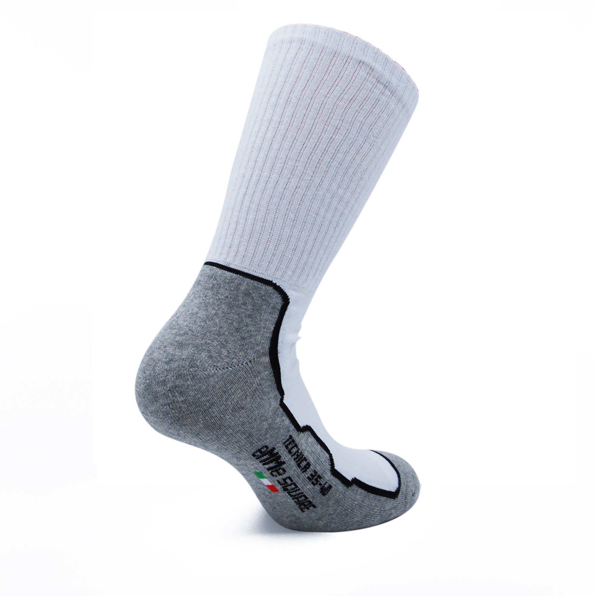 Calzini tecnici in cotone, modello al polpaccio, con rinforzo di spugna su tutta la pianta del piede