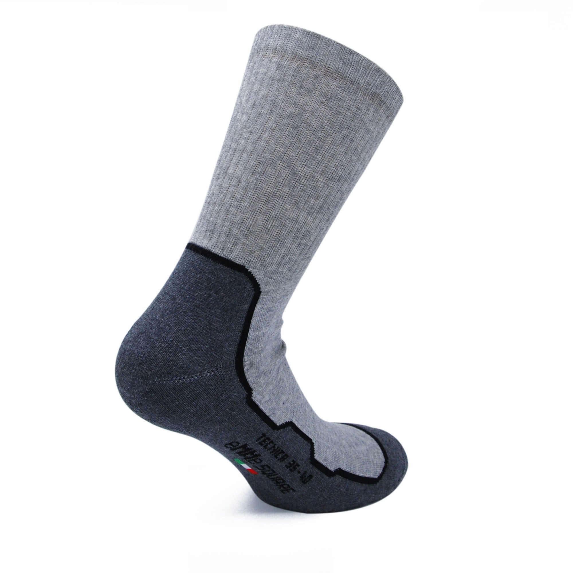 6 Paia di Calzini tecnici in cotone, modello al polpaccio, con rinforzo di spugna su tutta la pianta del piede