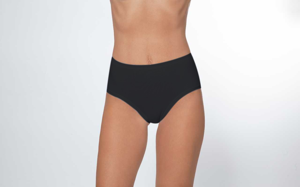 3 Slip donna midi a vita alta in cotone elasticizzato, disponibili in vari colori