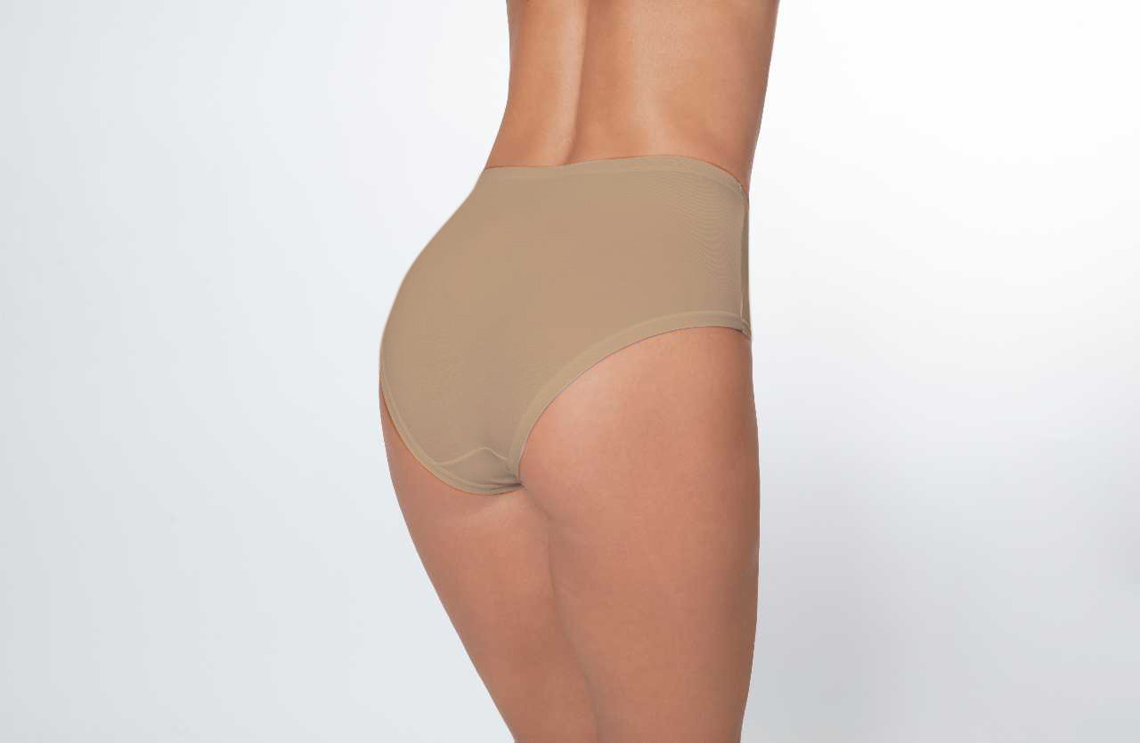 3 Slip donna midi a vita alta in cotone elasticizzato, disponibili in vari colori