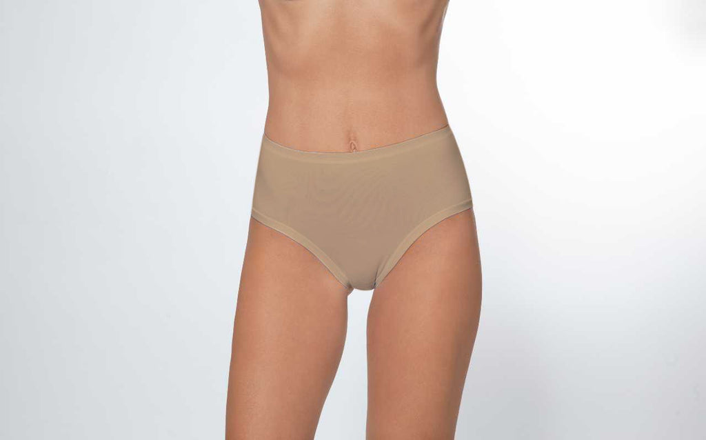 3 Slip donna midi a vita alta in cotone elasticizzato, disponibili in vari colori