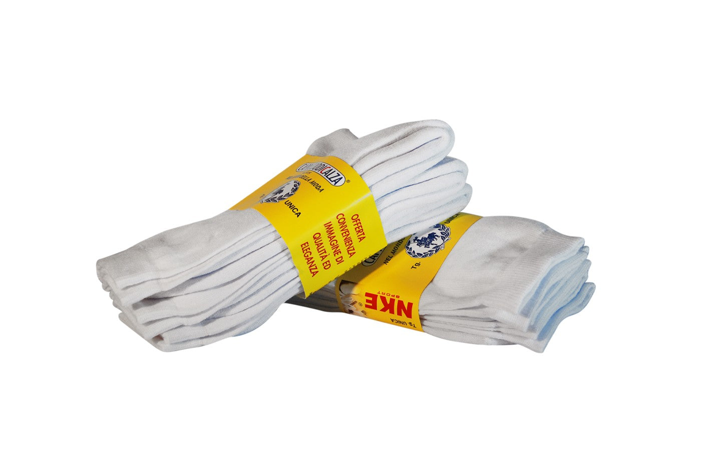 6 Paia di Calzini in cotone, modello corto al polpaccio, con rinforzo in spugna su tutta la pianta del piede