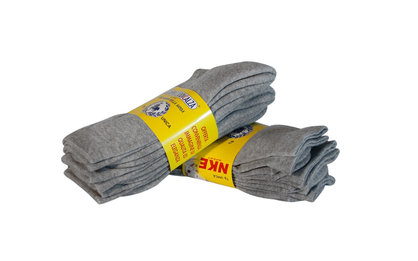 6 Paia di Calzini in cotone, modello corto al polpaccio, con rinforzo in spugna su tutta la pianta del piede