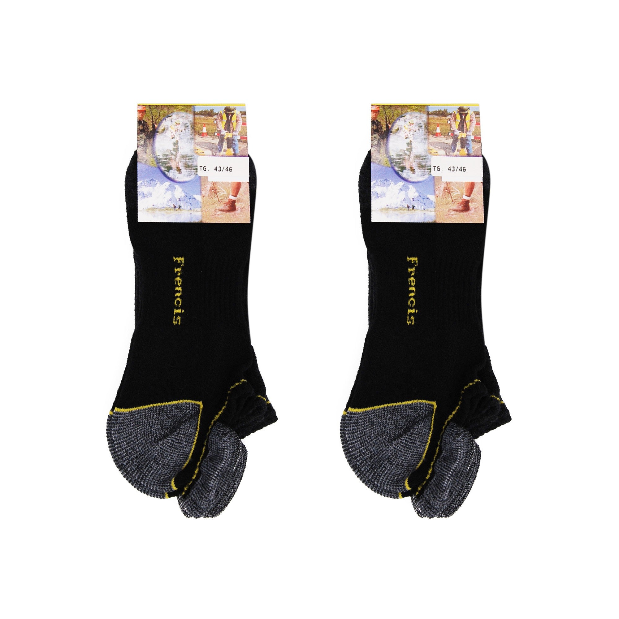 6 o 12 Paia di Calzini uomo da lavoro, fantasmini, in cotone, con rinforzi su punta e tallone