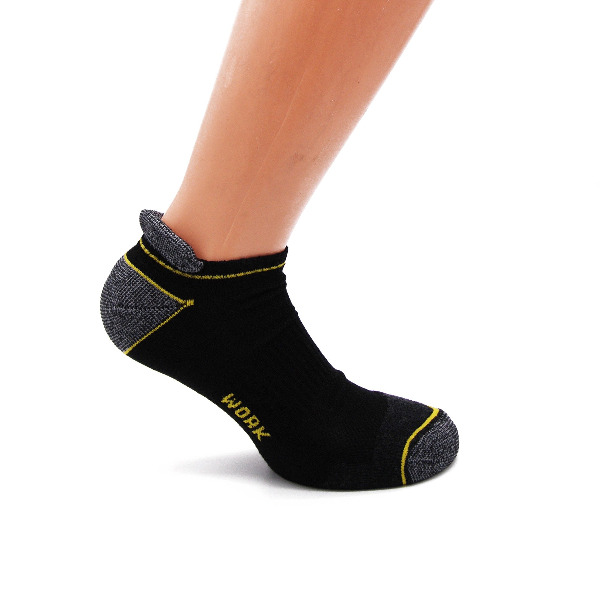 6 o 12 Paia di Calzini uomo da lavoro, fantasmini, in cotone, con rinforzi su punta e tallone