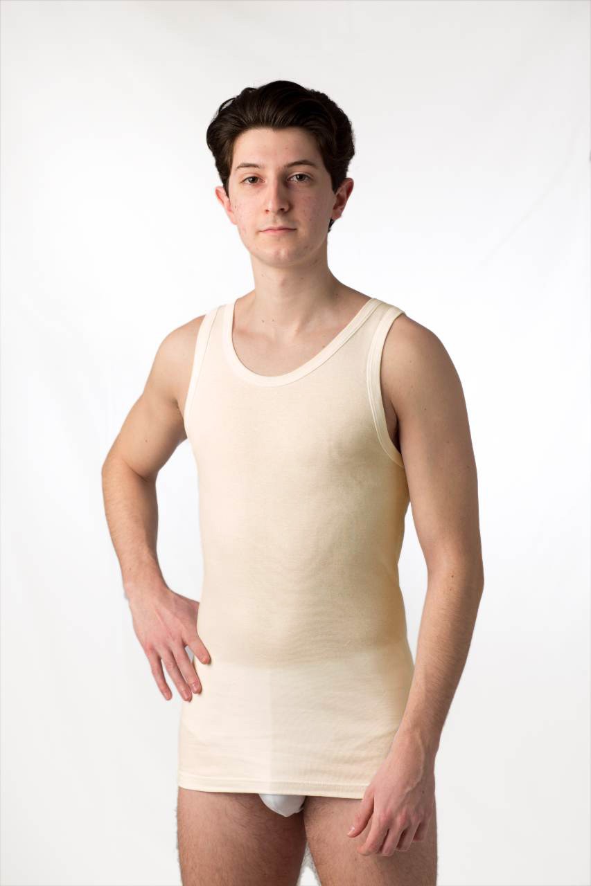 Canotta uomo a spalla larga in misto lana, confezione da 2 pezzi