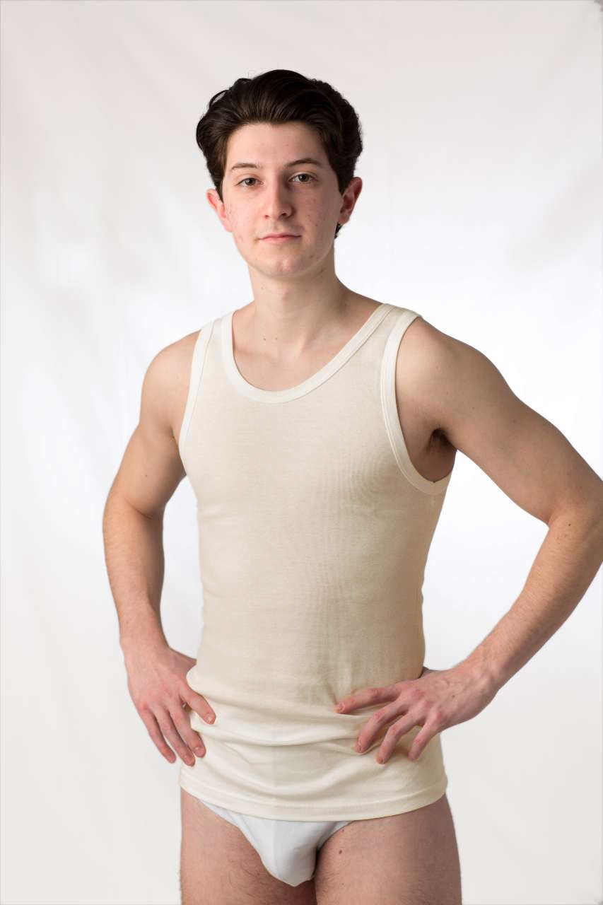 2 Canotte uomo a spalla larga in misto lana