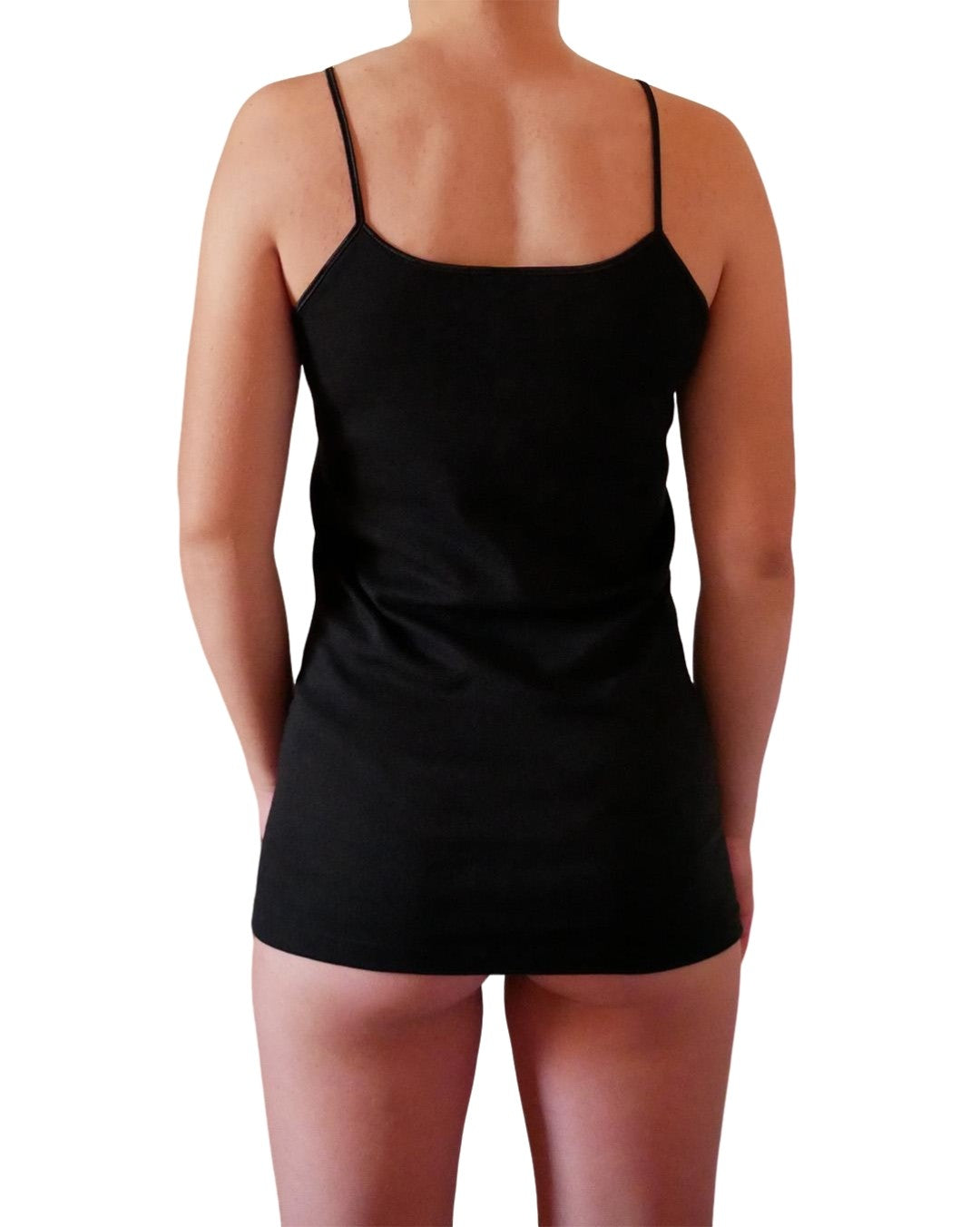 2 Canotte da donna a spalla stretta in 100% cotone con spallina in raso