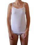 Canotta donna a spalla stretta in cotone elasticizzato, confezione da 2 pezzi