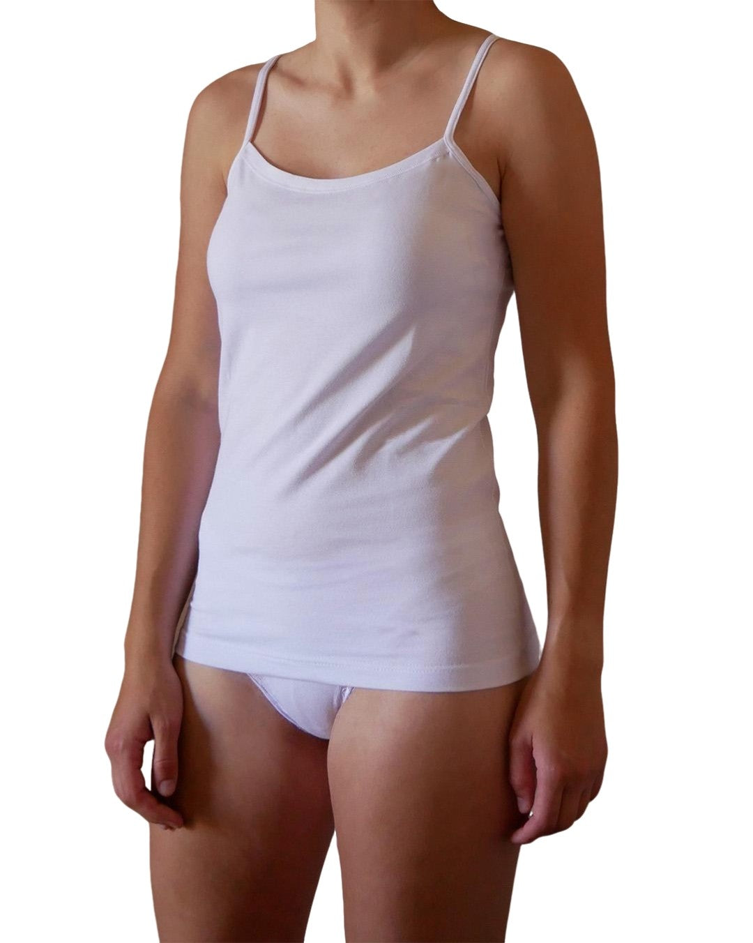 2 Canotte donna a spalla stretta in cotone elasticizzato