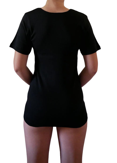 2 Maglie intima donna a mezza manica, in 100% cotone